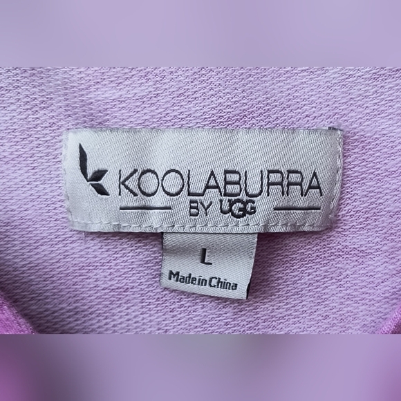 Koolaburra UGG Light & Airy Pink French Terry Super Soft Crop Lounge Hoodie L - Picture 3 of 10